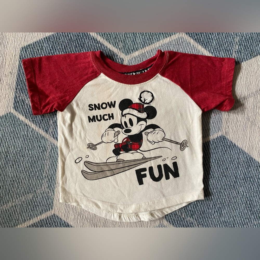 Disney Mickey Snow Much Fun Cotton Tshirt